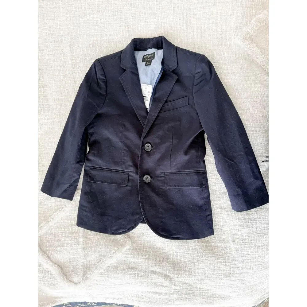 Crewcuts Factory‎ | NWT Boys' Thompson Flex Chino Suit Jacket Dark Pacific | 4-5